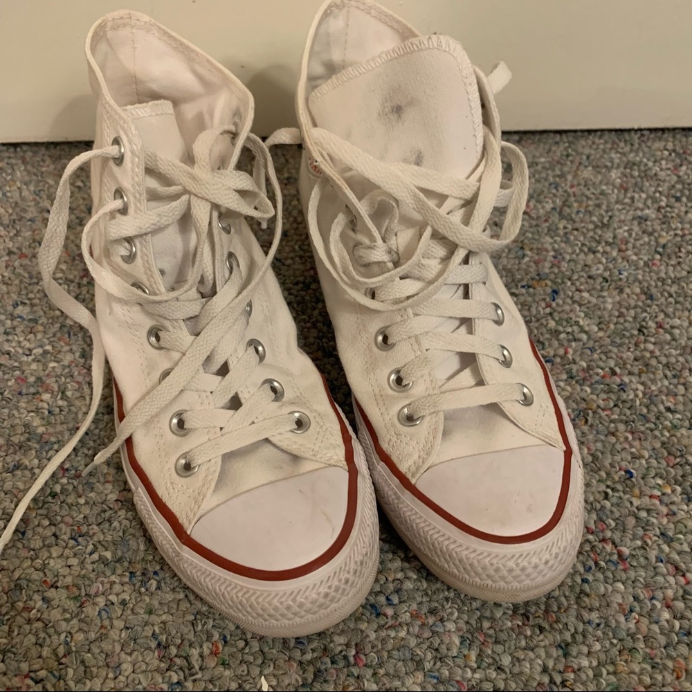 White high top converse Allstar sneakers 9